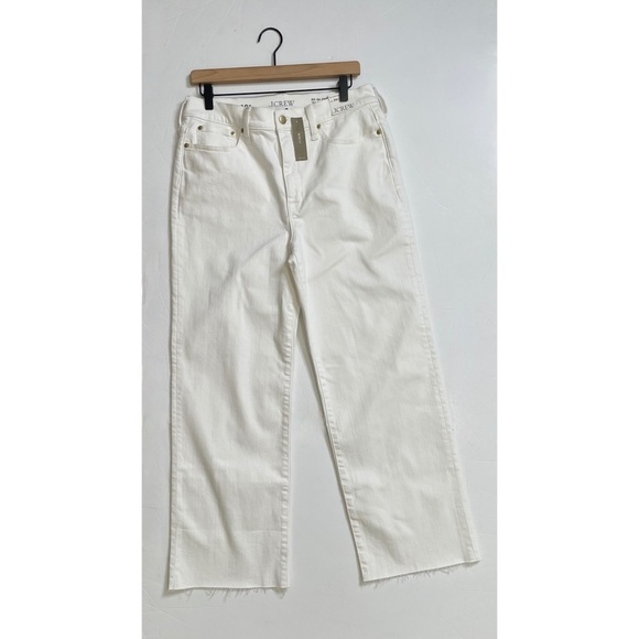 NWT! J. CREW ’96 Slim Wide Jeans Retro Raw Hems Solid White Preppy 30 Tall 30T - Picture 3 of 15